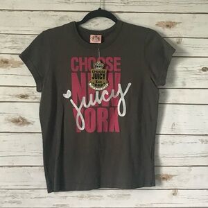 Ladies XL Graphic Juicy Couture Gray Short Sleeve Top(more of a juniors)